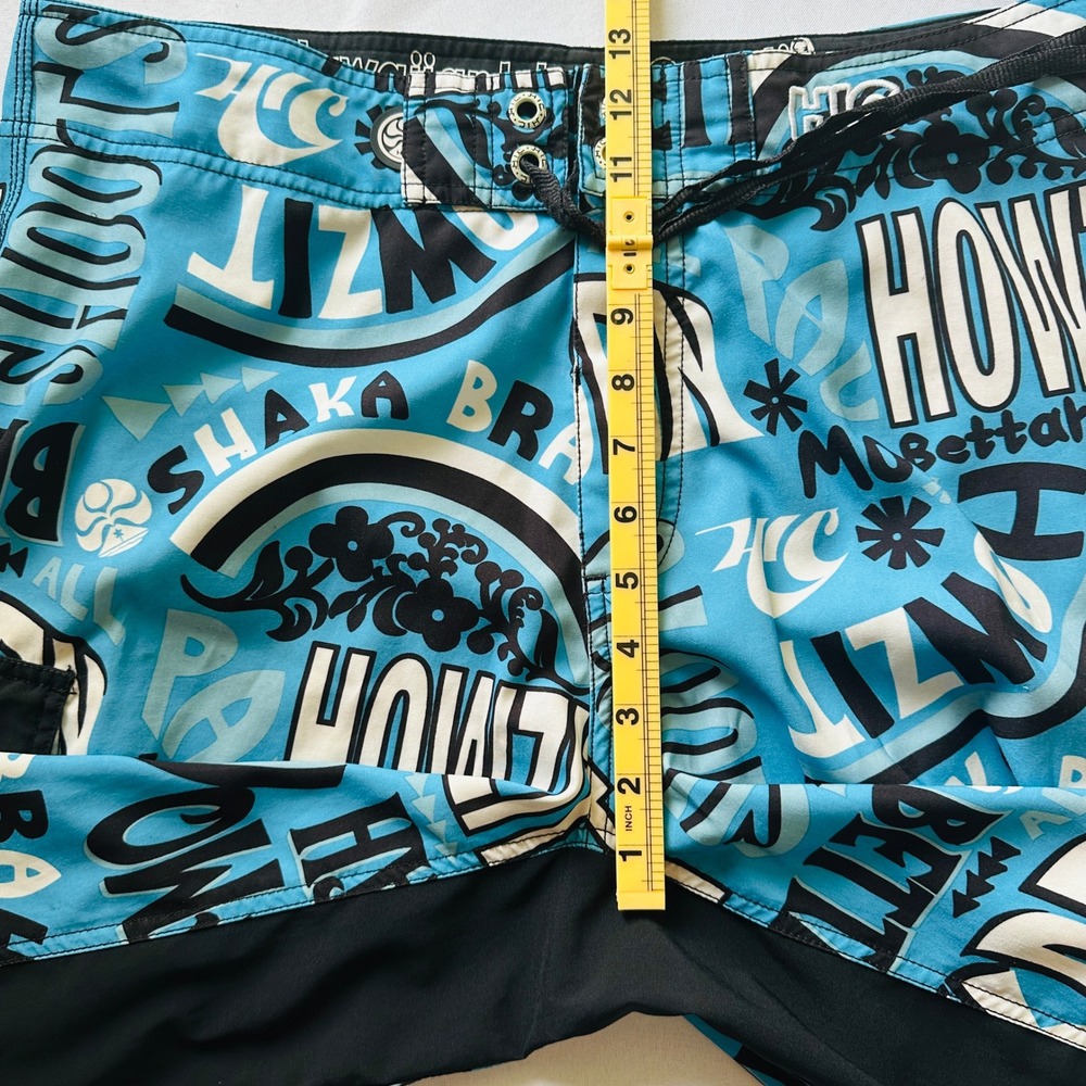 HIC Hawaiian Island Creations Mens Board Shorts 34‎ Howzit Surf Trunks Vacation - Picture 14 of 16